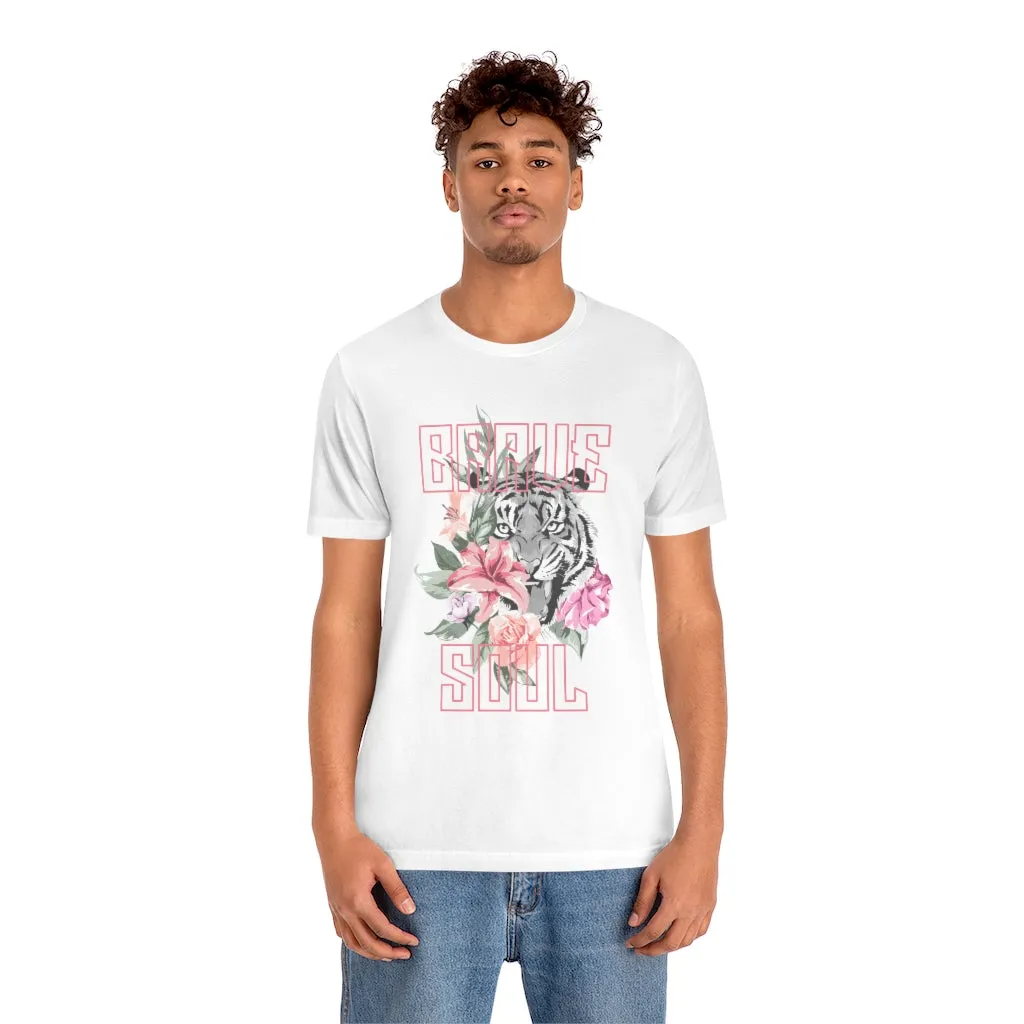 Brave Soul Tiger Floral Unisex Tee sold by Always Stylish Mama product image thumbnail 3