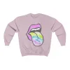 Lavender Rose Lips Pastel Tie Dye Tongue Unisex Sweatshirt sold by Always Stylish Mama