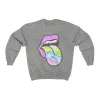 Lavender Rose Lips Pastel Tie Dye Tongue Unisex Sweatshirt sold by Always Stylish Mama
