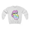 Lavender Rose Lips Pastel Tie Dye Tongue Unisex Sweatshirt sold by Always Stylish Mama