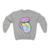 Lavender Rose Lips Pastel Tie Dye Tongue Unisex Sweatshirt sold by Always Stylish Mama