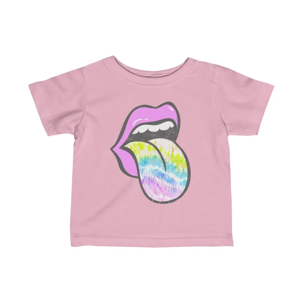 Infant - Lavender Rose Lips Tie Dye Tongue Out Tee sold by Always Stylish Mama product image thumbnail 4
