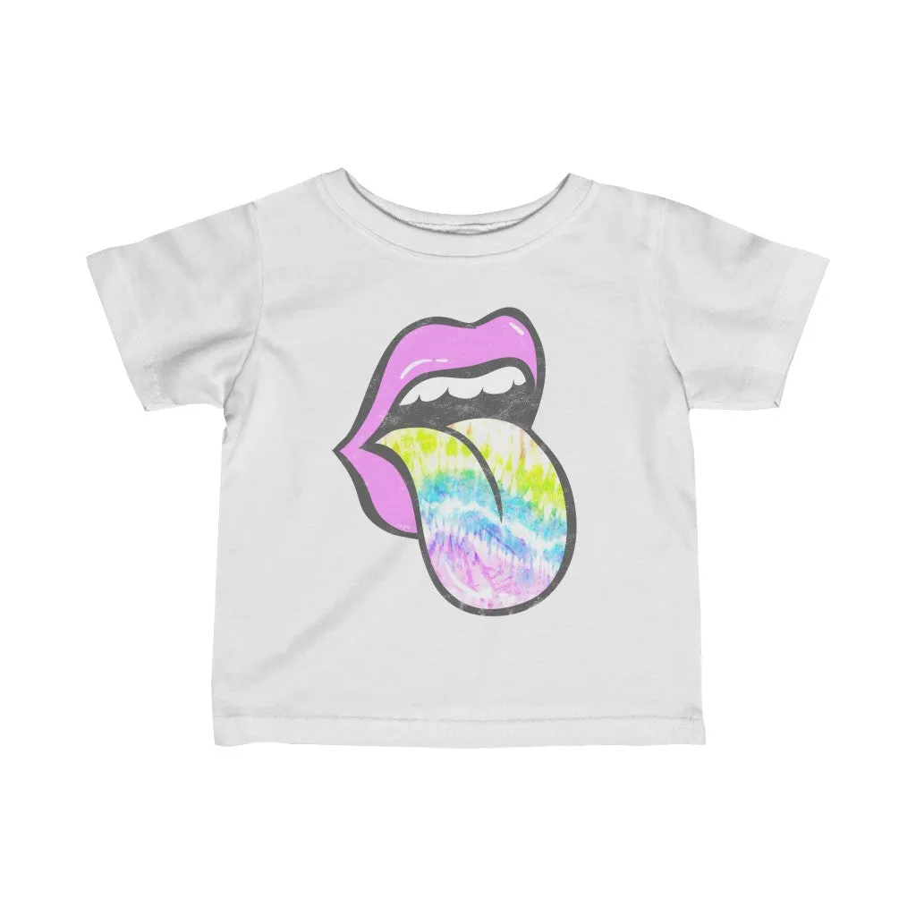 Infant - Lavender Rose Lips Tie Dye Tongue Out Tee sold by Always Stylish Mama