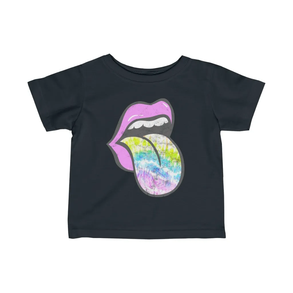Infant - Lavender Rose Lips Tie Dye Tongue Out Tee sold by Always Stylish Mama product image thumbnail 3
