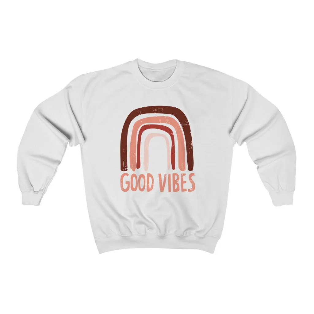 Rainbow Good Vibes Unisex Crewneck Sweatshirt sold by Always Stylish Mama