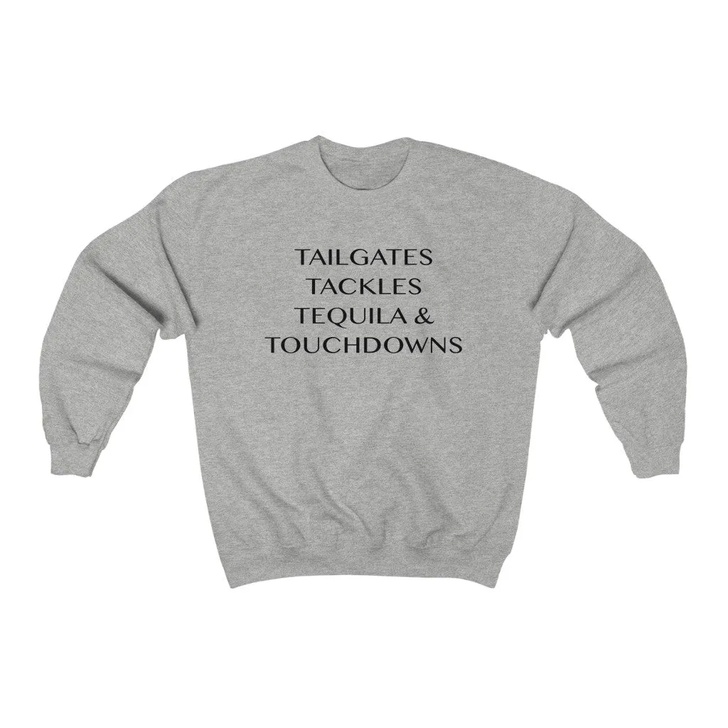 Tailgates Tackles Tequila Touchdowns Unisex Sweatshirt sold by Always Stylish Mama product image thumbnail 3