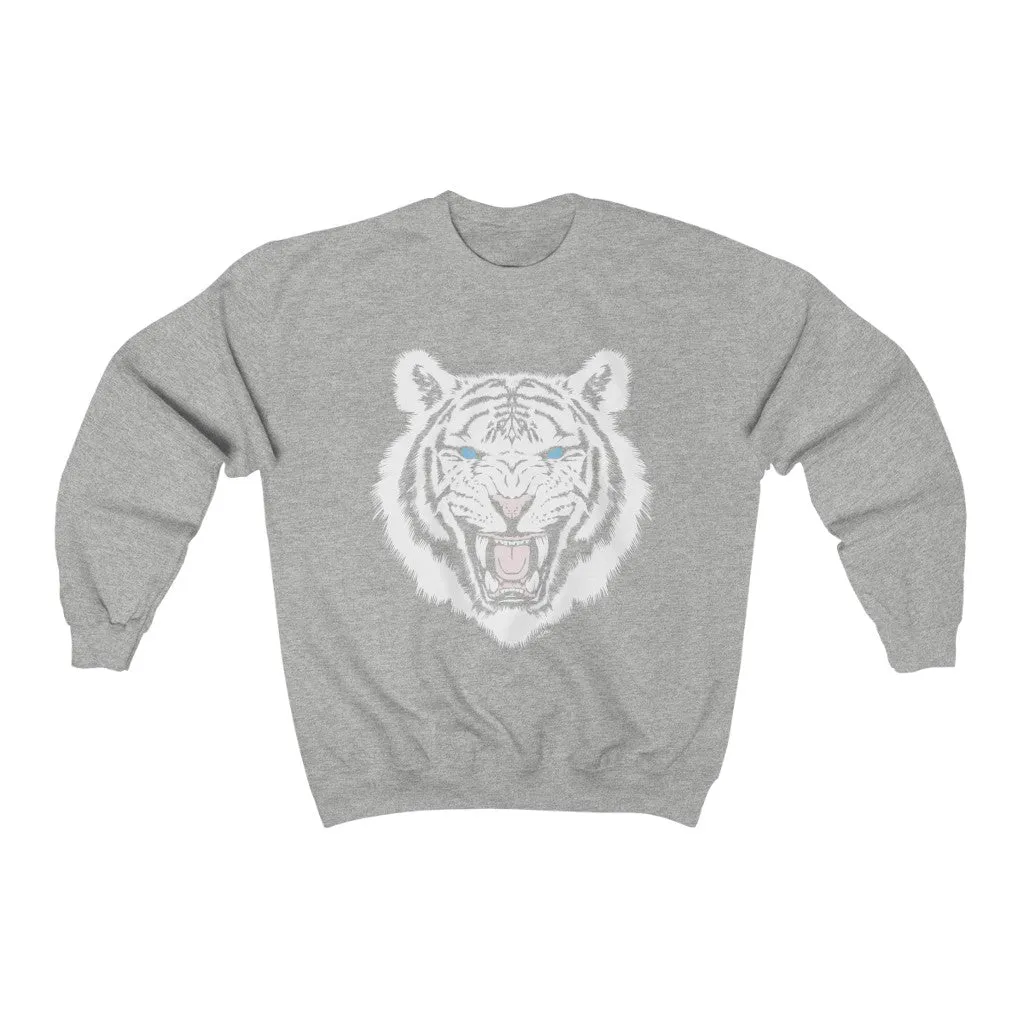 White Tiger Trendy Unisex Sweatshirt sold by Always Stylish Mama product image thumbnail 4