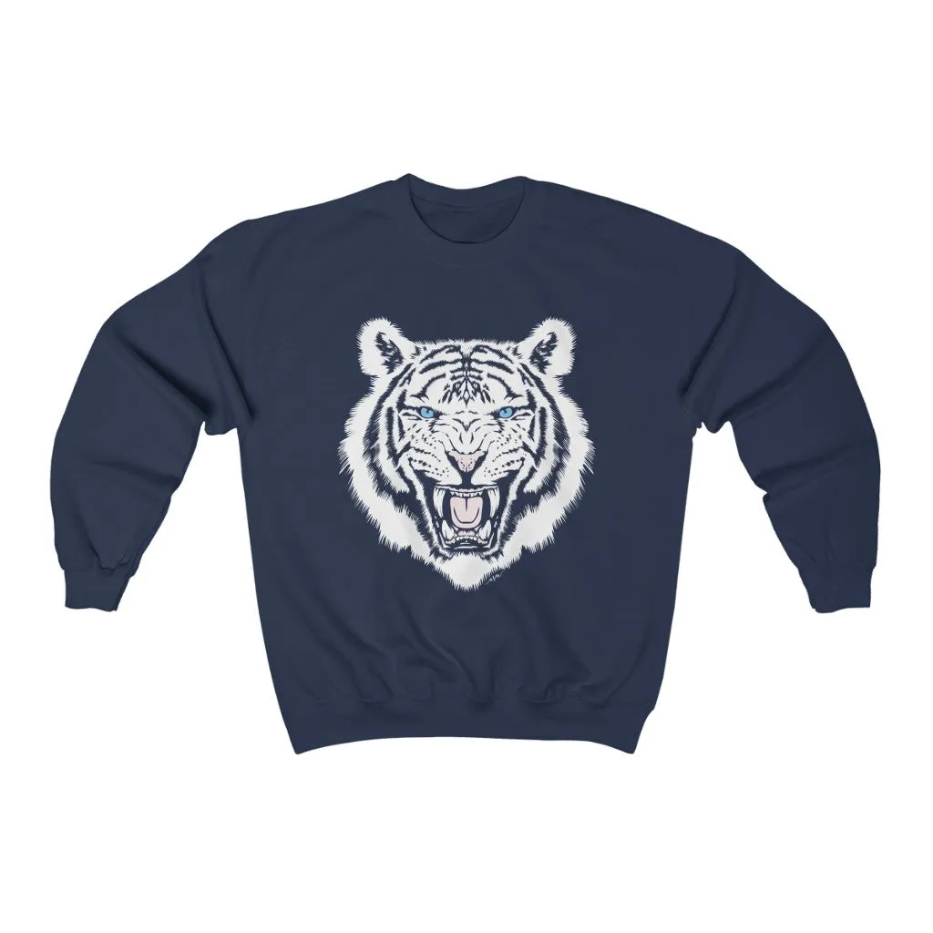 White Tiger Trendy Unisex Sweatshirt sold by Always Stylish Mama product image thumbnail 5