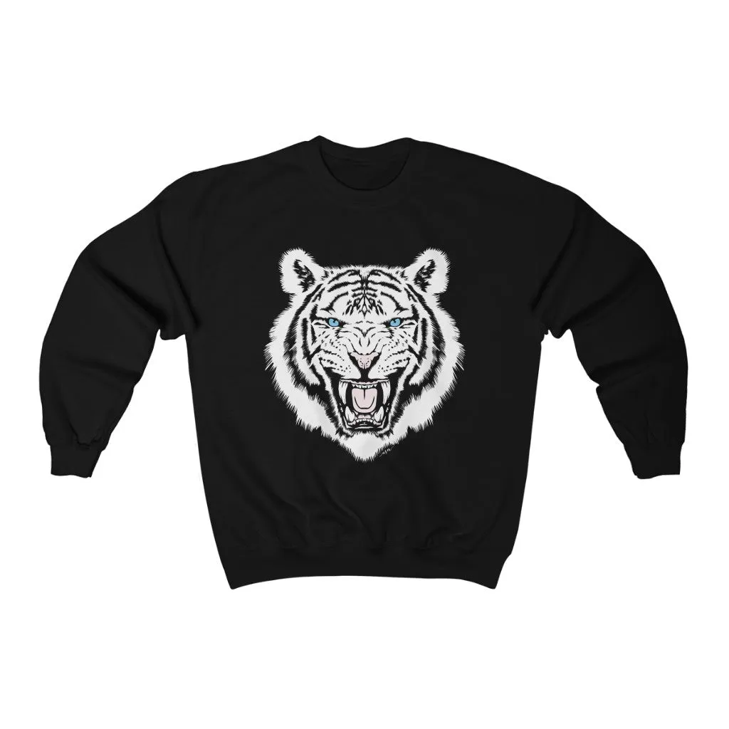 White Tiger Trendy Unisex Sweatshirt sold by Always Stylish Mama product image thumbnail 2