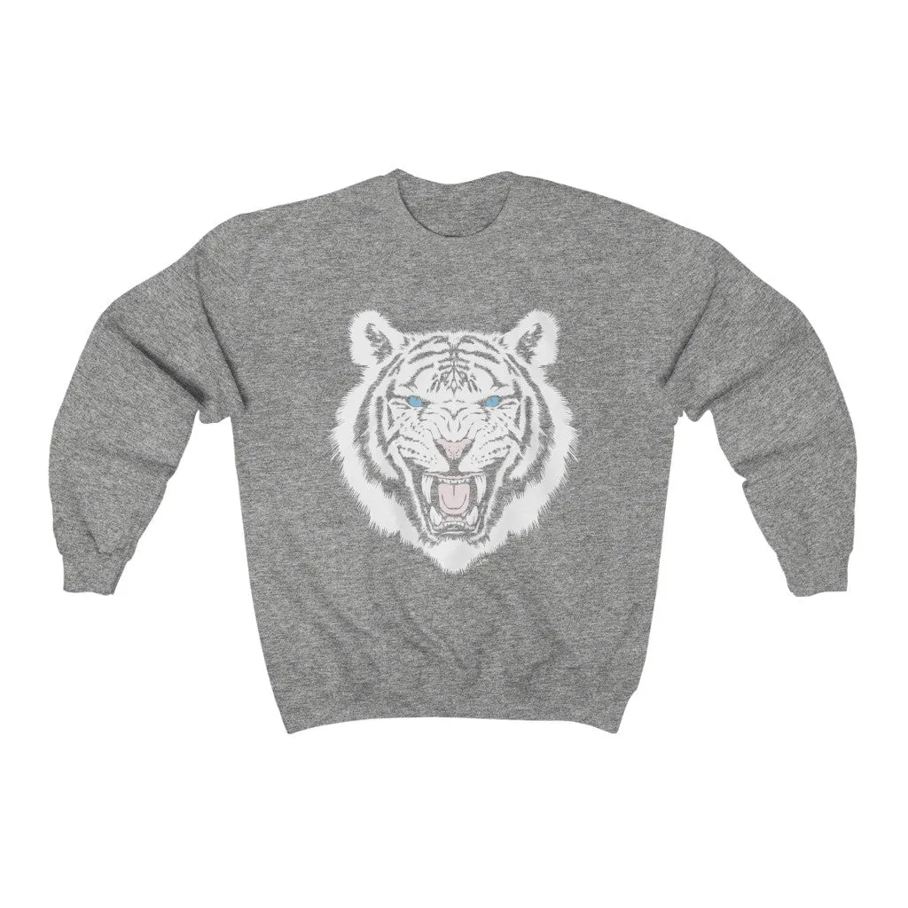 White Tiger Trendy Unisex Sweatshirt sold by Always Stylish Mama product image thumbnail 3