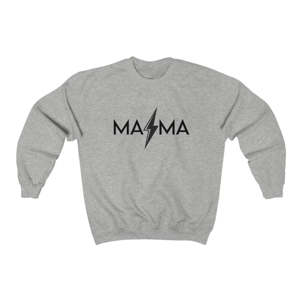 Mama Lightning Bolt Unisex Crewneck Sweatshirt sold by Always Stylish Mama product image thumbnail 3