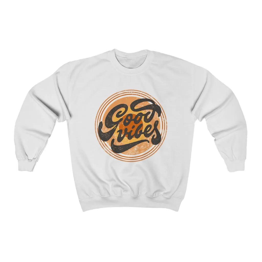 Good Vibes Only Distressed Unisex Sweatshirt sold by Always Stylish Mama product image thumbnail 2