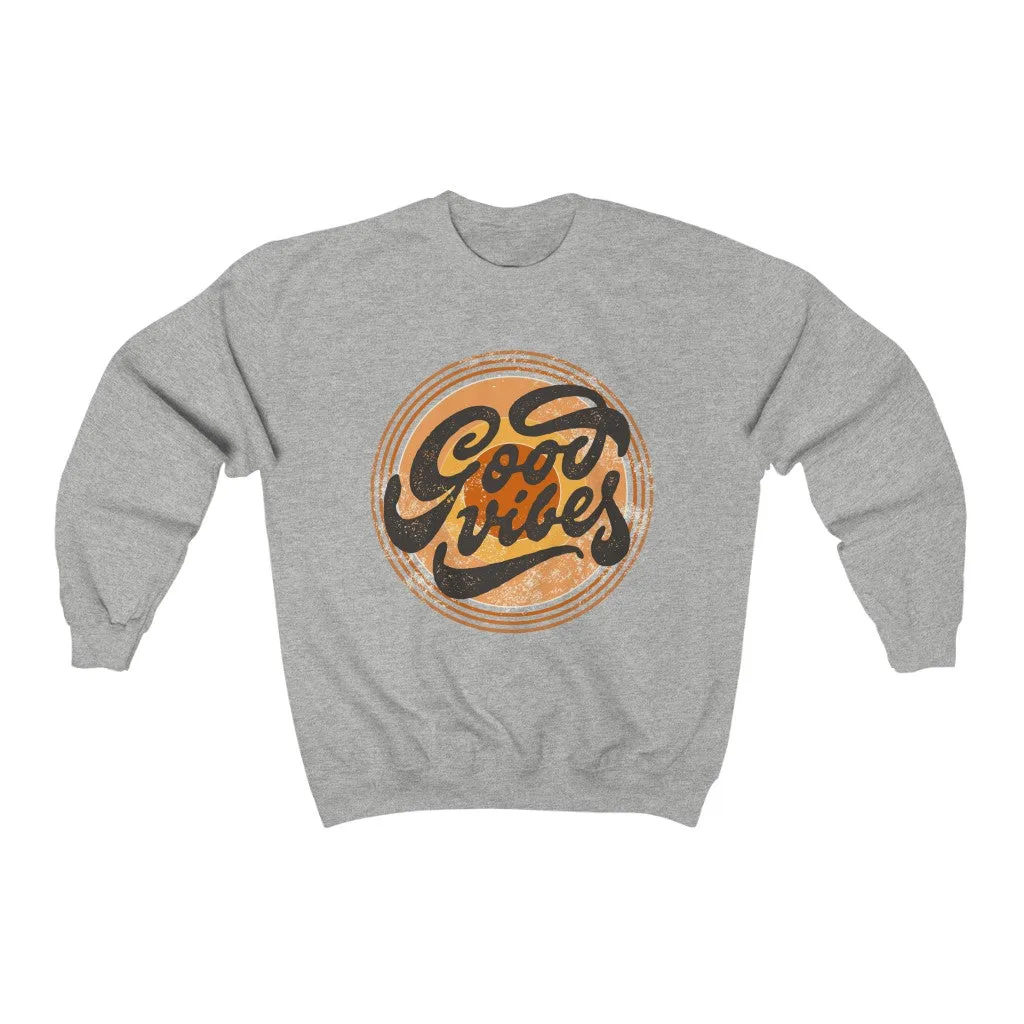 Good Vibes Only Distressed Unisex Sweatshirt sold by Always Stylish Mama product image thumbnail 4