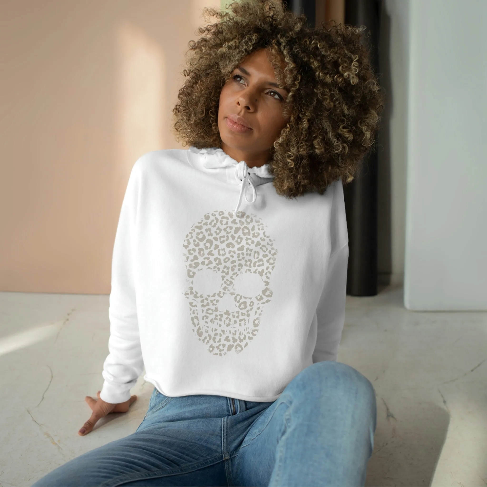 Vintage Skull Cropped Hoodie sold by Always Stylish Mama product image thumbnail 4