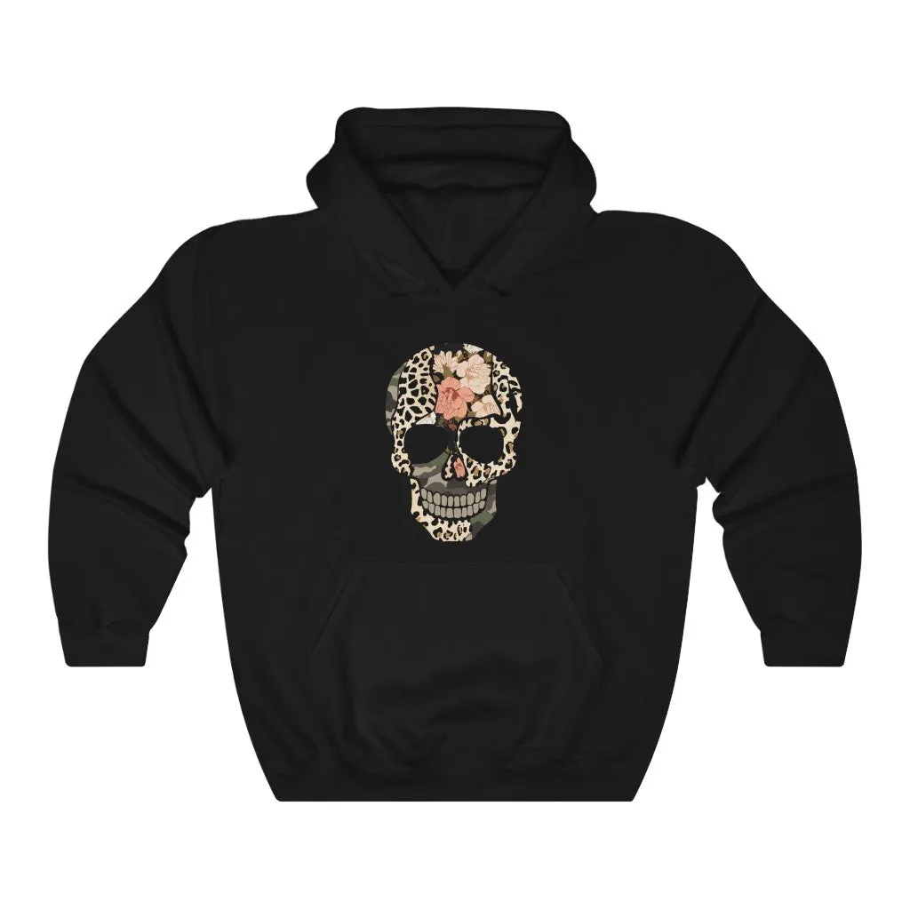 Multi Print Skull Unisex Hooded Sweatshirt sold by Always Stylish Mama product image thumbnail 2