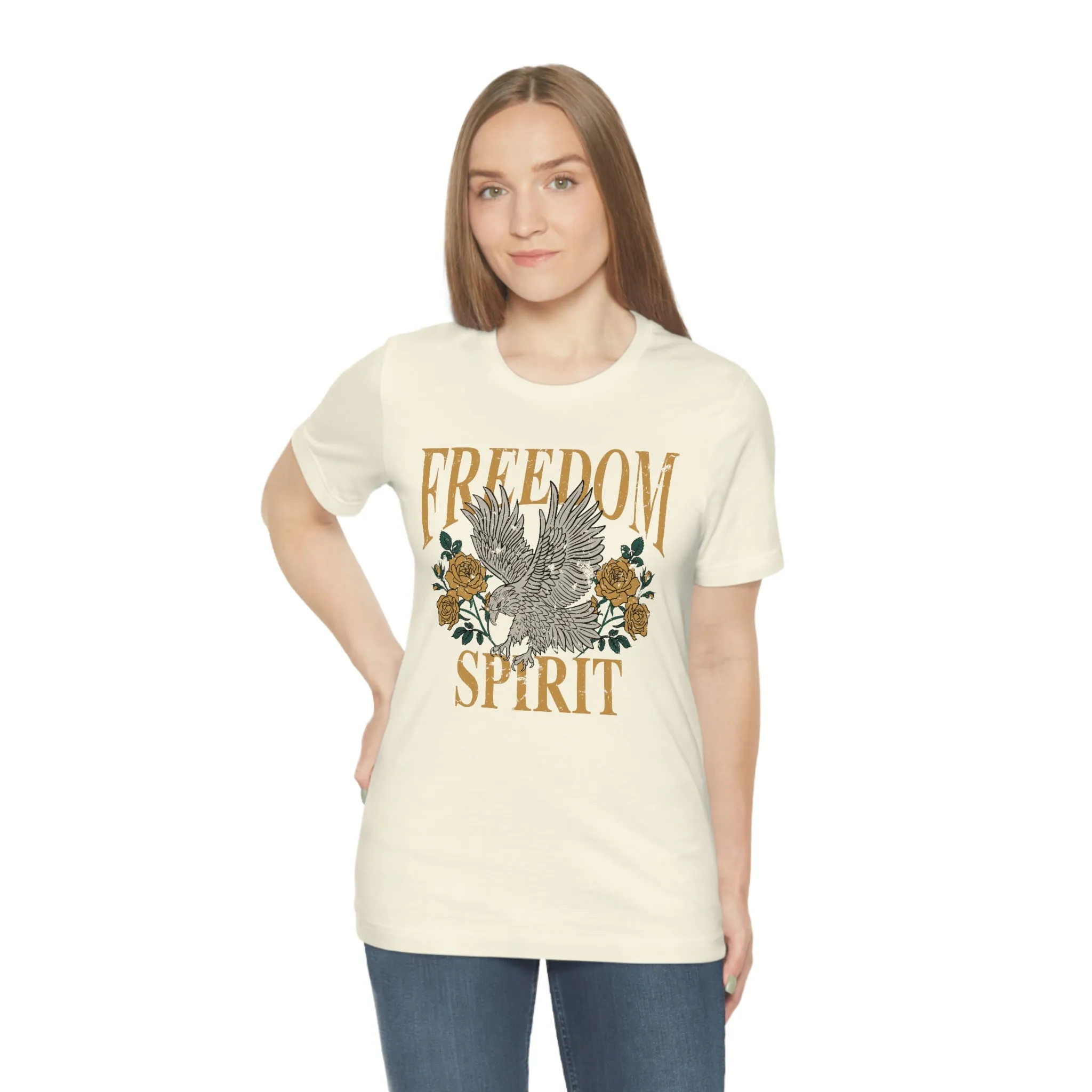 Freedom Spirit Eagle Grunge Unisex Tee sold by Always Stylish Mama product image thumbnail 4