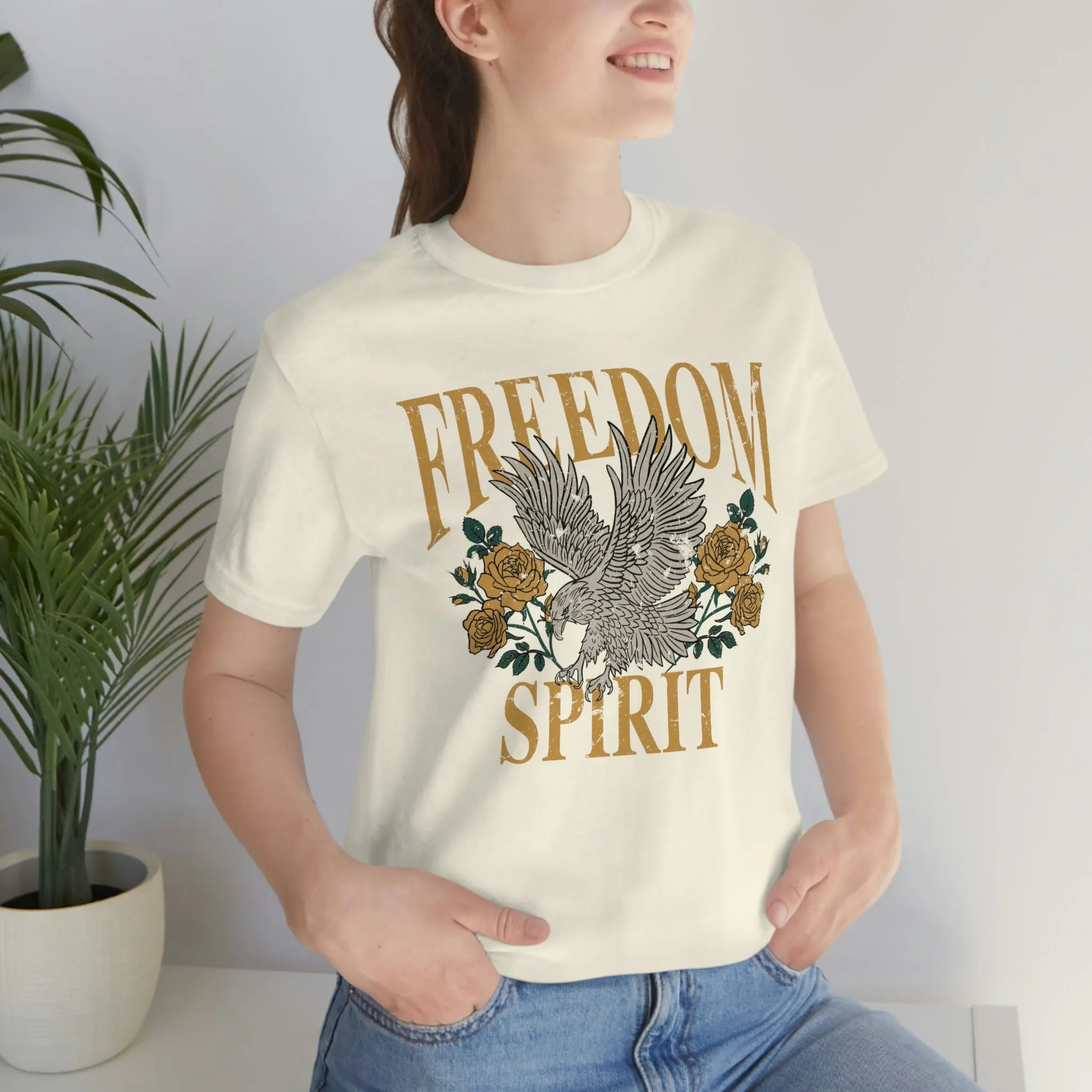 Freedom Spirit Eagle Grunge Unisex Tee sold by Always Stylish Mama product image thumbnail 5
