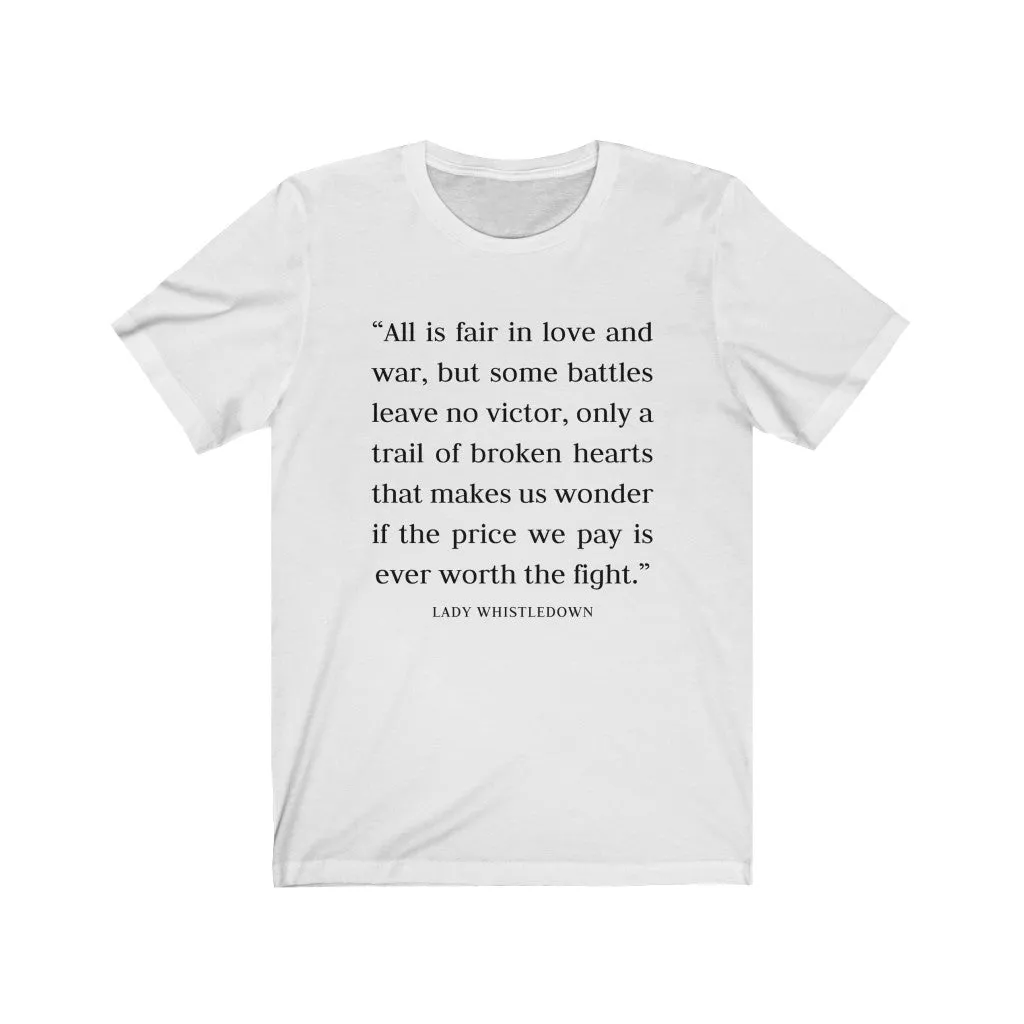 Love and War Quote Unisex Tee sold by Always Stylish Mama product image thumbnail 2