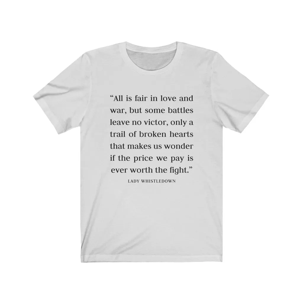 Love and War Quote Unisex Tee sold by Always Stylish Mama product image thumbnail 3