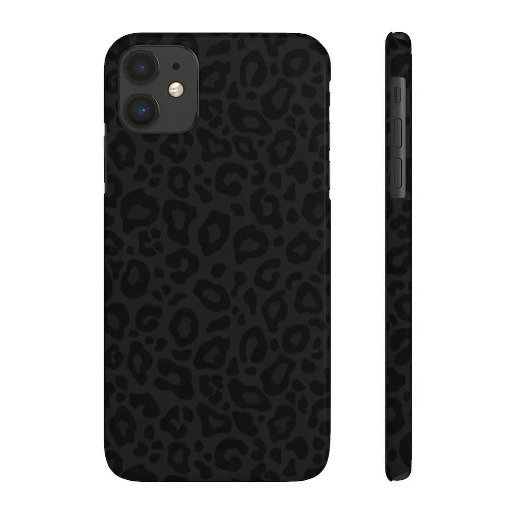 Black Leopard Print Snap Phone Case sold by Always Stylish Mama product image thumbnail 4