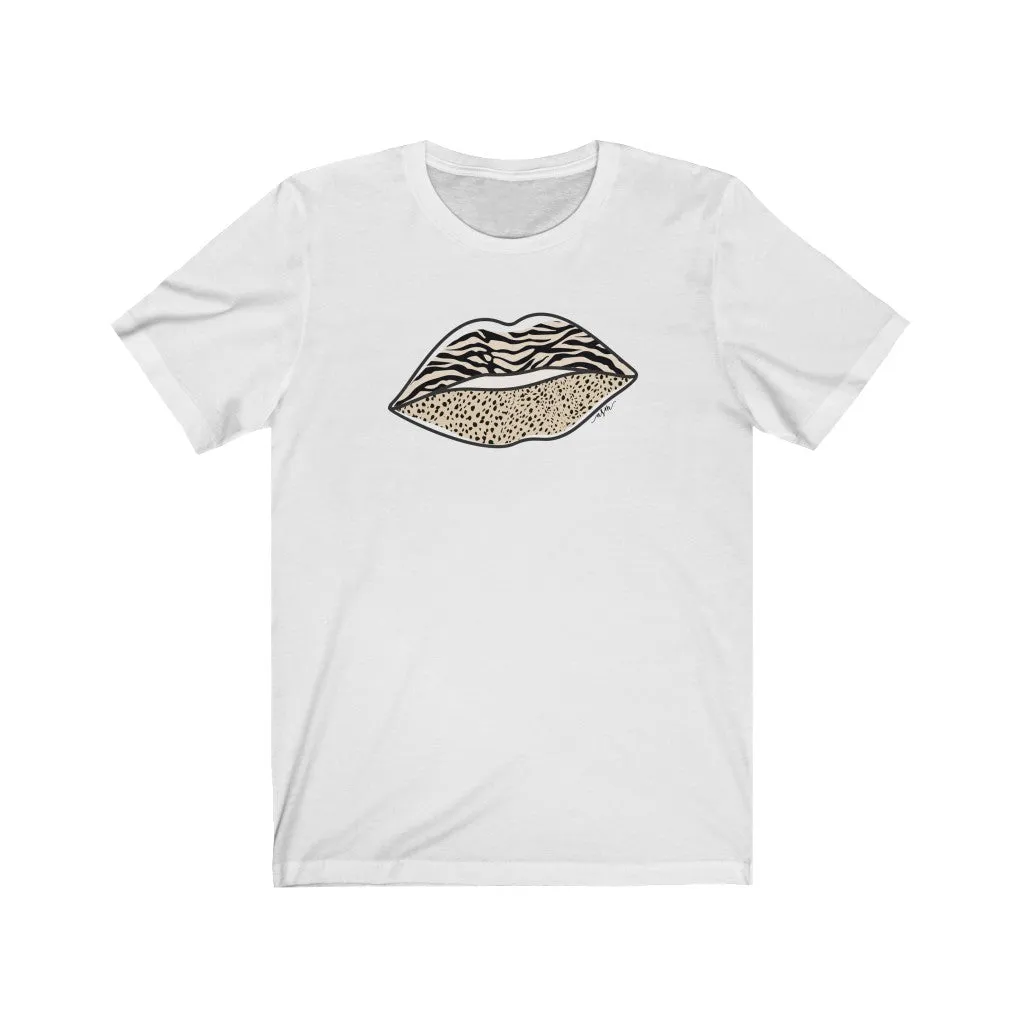 Zebra Leopard Lips Unisex Tee sold by Always Stylish Mama