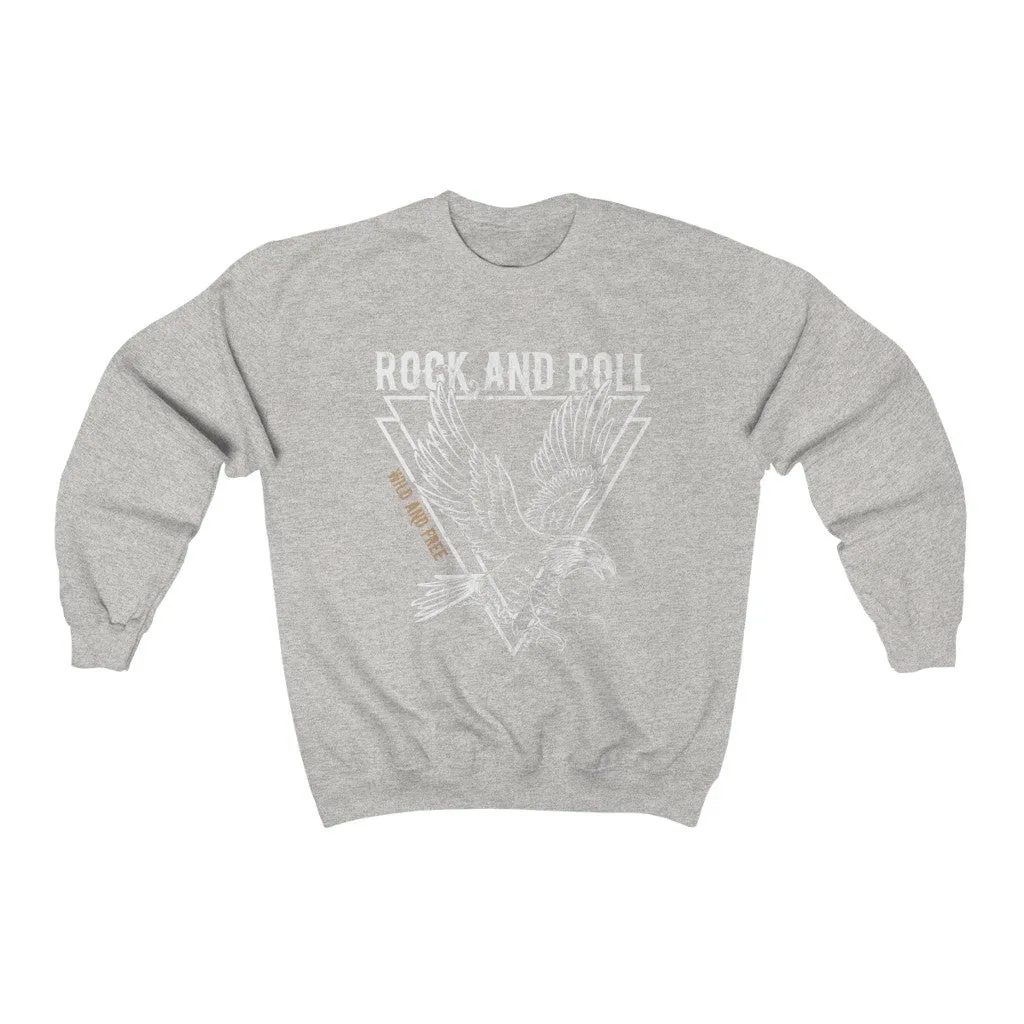 Eagle Wild & Free Rock & Roll Distressed Unisex Sweatshirt sold by Always Stylish Mama product image thumbnail 2