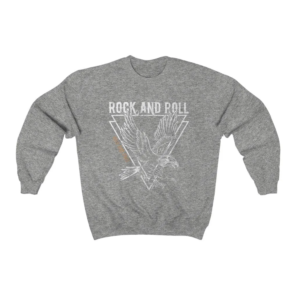 Eagle Wild & Free Rock & Roll Distressed Unisex Sweatshirt sold by Always Stylish Mama product image thumbnail 3