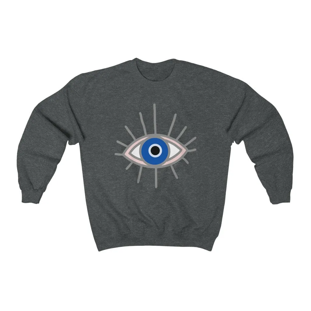 Evil Eye Unisex Crewneck Sweatshirt sold by Always Stylish Mama product image thumbnail 3