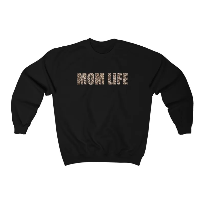 Mom Life Leopard Unisex Crewneck Sweatshirt sold by Always Stylish Mama
