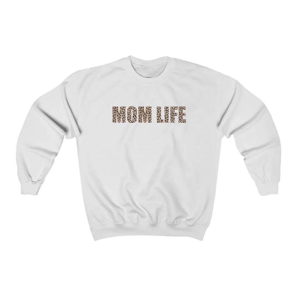 Mom Life Leopard Unisex Crewneck Sweatshirt sold by Always Stylish Mama product image thumbnail 2