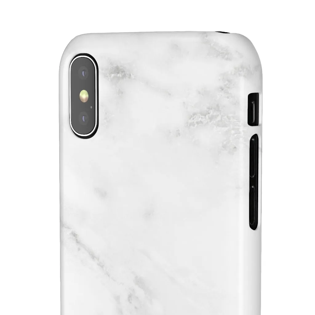 White & Grey Marble Snap Phone Case sold by Always Stylish Mama product image thumbnail 4