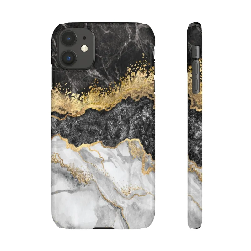 Black & Gold Marble Snap Phone Case sold by Always Stylish Mama