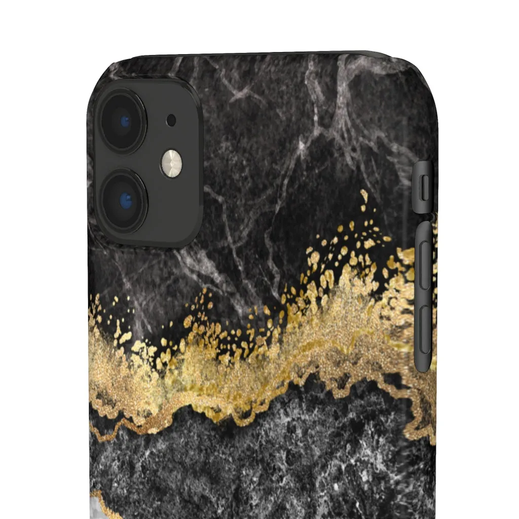 Black & Gold Marble Snap Phone Case sold by Always Stylish Mama product image thumbnail 2