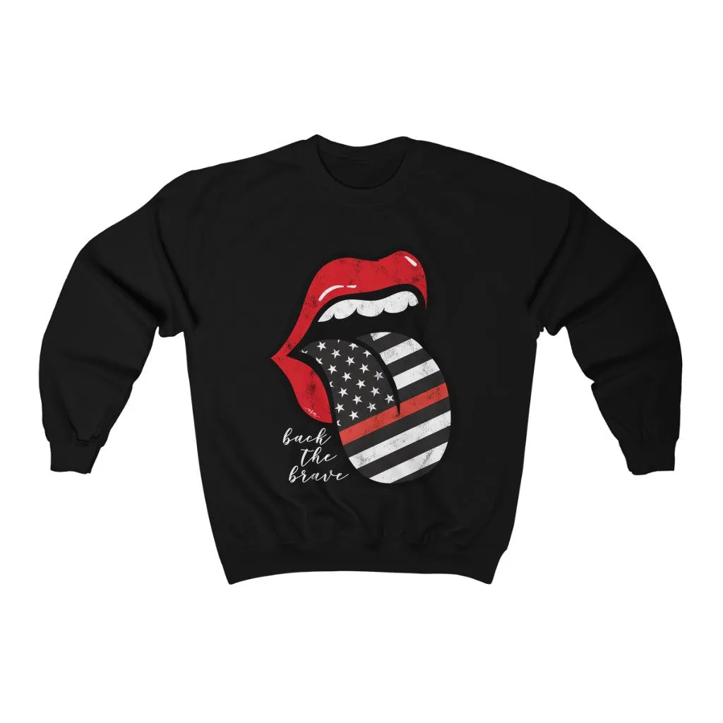 Firefighter Flag Tongue Back The Brave Unisex Sweatshirt sold by Always Stylish Mama