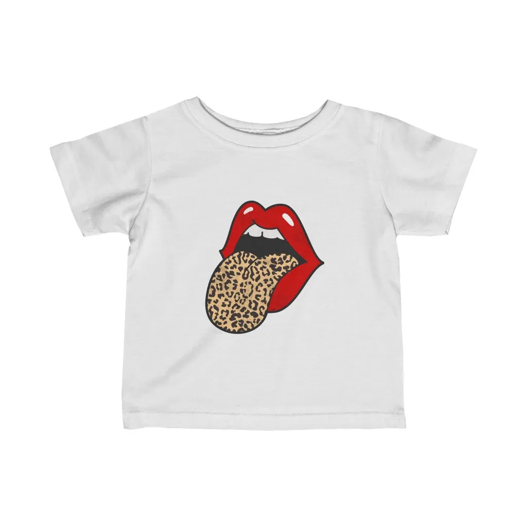 Infant - Red Lips Leopard Tongue Out Tee sold by Always Stylish Mama