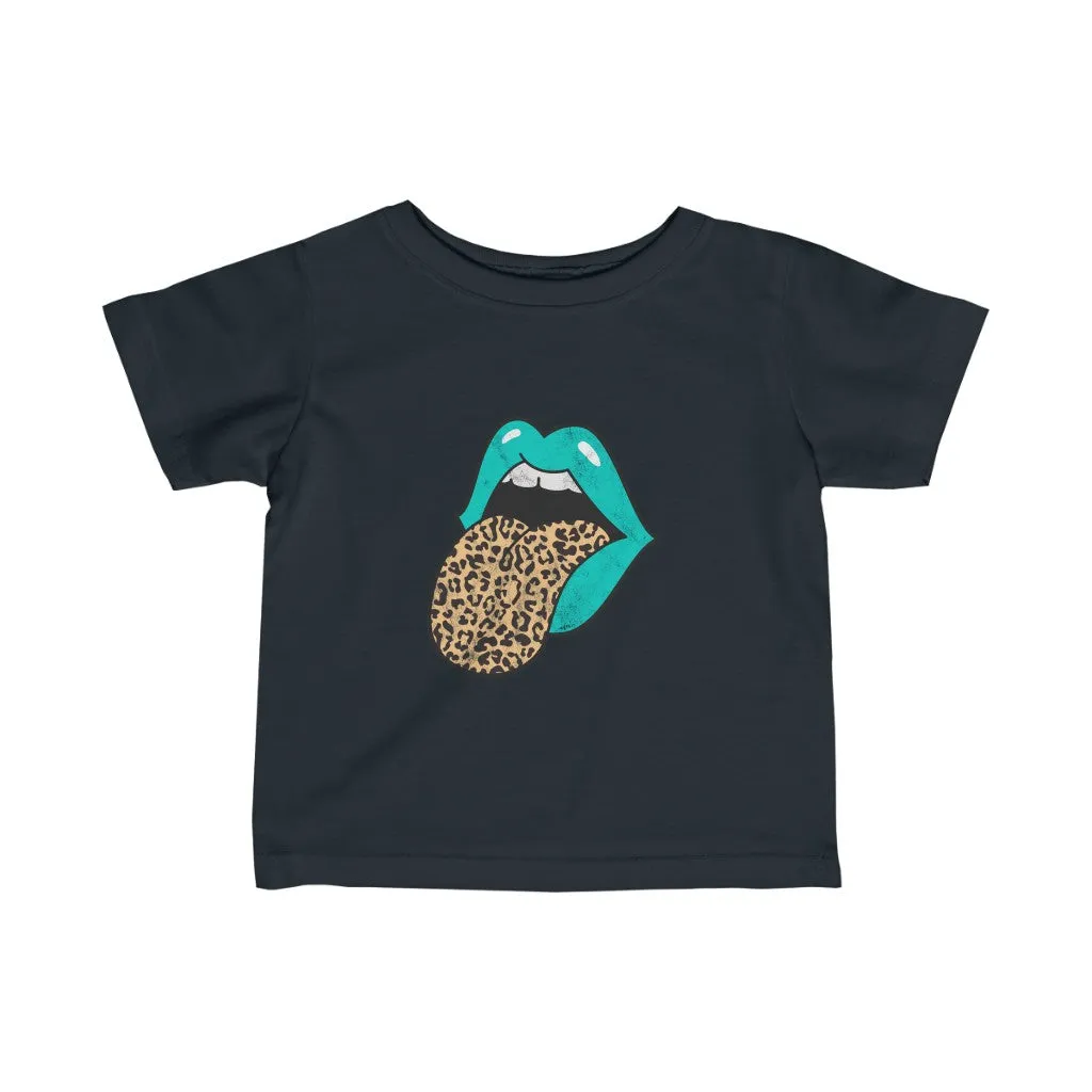 Infant - Aqua Lips Leopard Tongue Out Tee sold by Always Stylish Mama