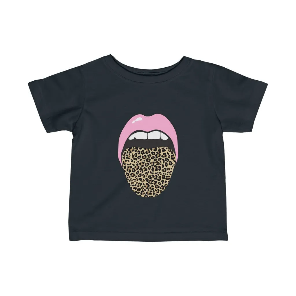 Infant - Pink Lips Leopard Tongue Out Tee sold by Always Stylish Mama product image thumbnail 3