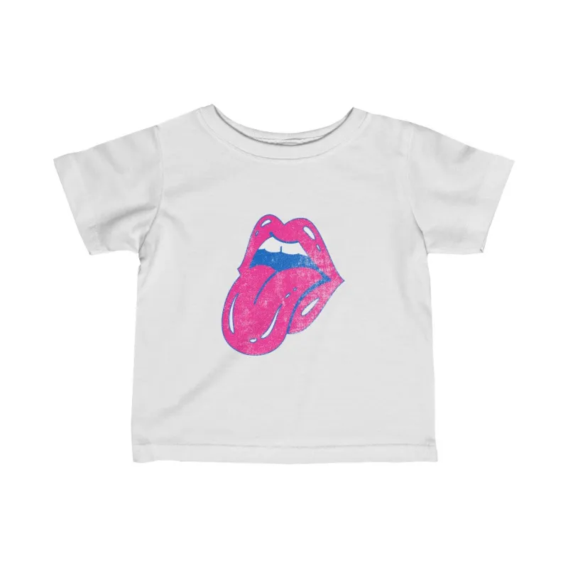 Infant - Pink Lips Tongue Out Tee sold by Always Stylish Mama