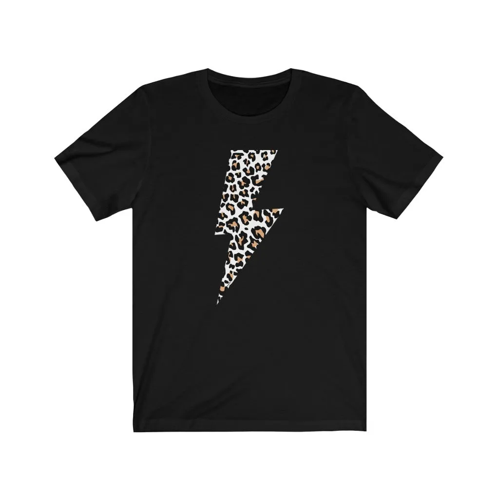Leopard Lightning Bolt Unisex Tee sold by Always Stylish Mama
