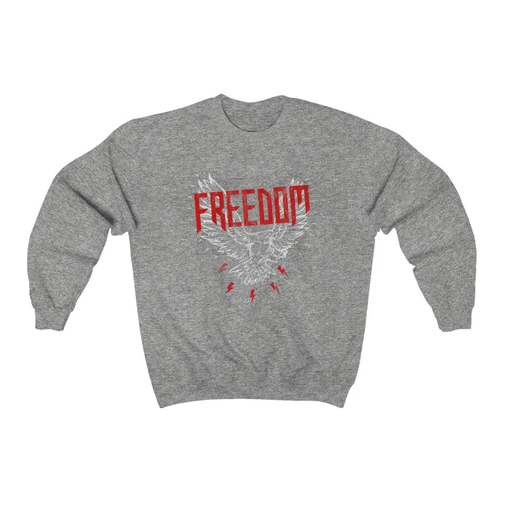 Freedom Eagle Distressed Unisex Crewneck Sweatshirt sold by Always Stylish Mama product image thumbnail 2