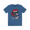 Police Blue Line Back the Blue Flag Tongue Distressed Unisex Tee sold by Always Stylish Mama