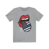 Police Blue Line Back the Blue Flag Tongue Distressed Unisex Tee sold by Always Stylish Mama