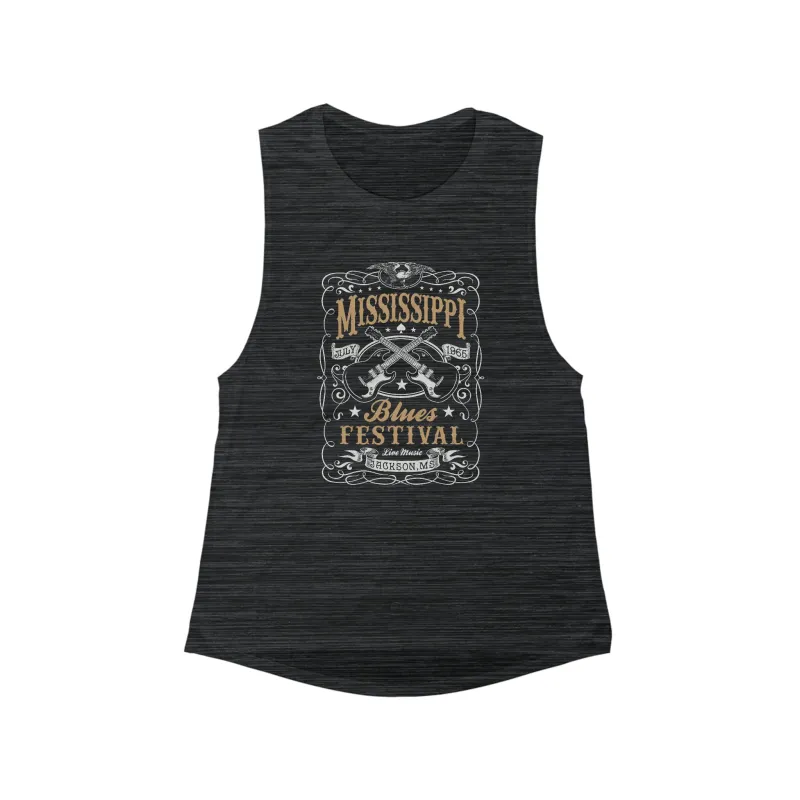Mississippi Blues Festival Women's Flowy Scoop Muscle Tank sold by Always Stylish Mama