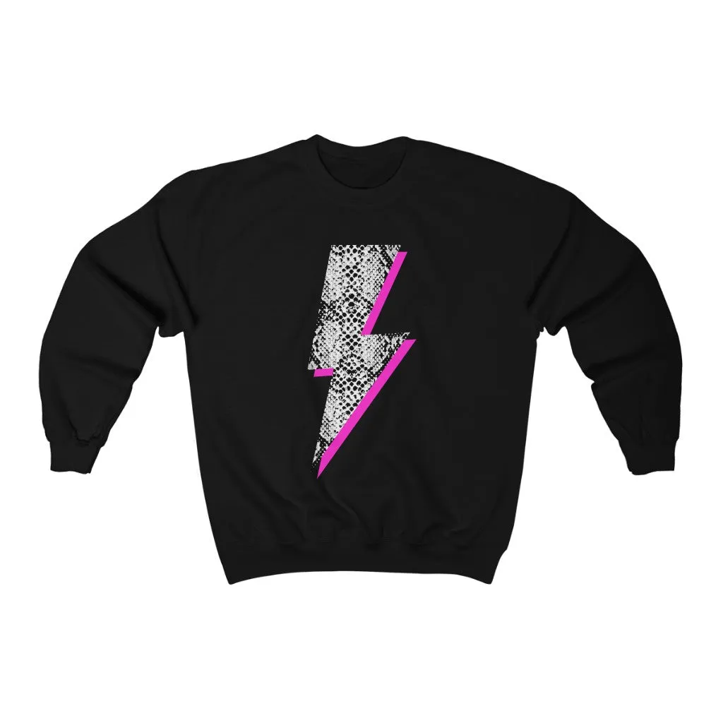 Snakeskin Pink Lightning Bolt Unisex Sweatshirt sold by Always Stylish Mama