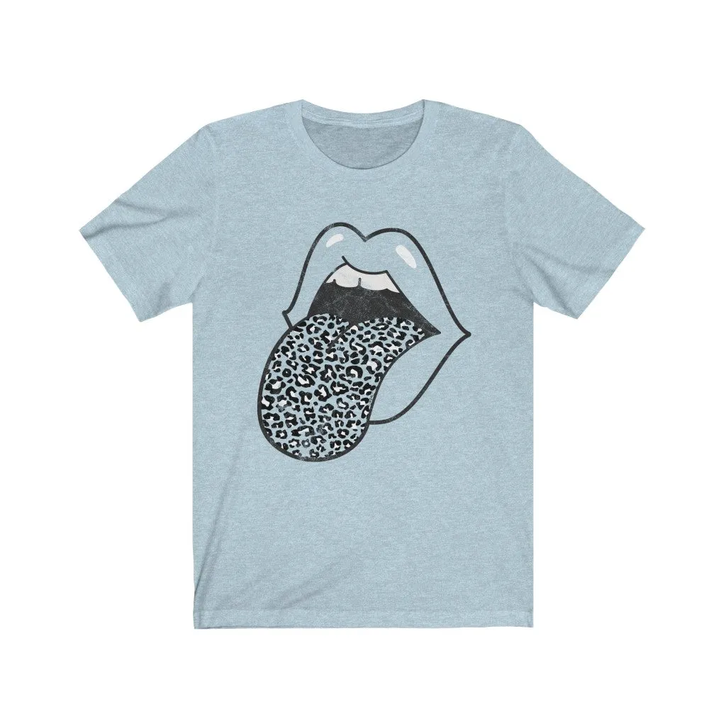 Leopard Tongue Out Distressed Unisex Tee sold by Always Stylish Mama product image thumbnail 3