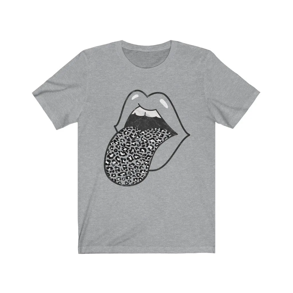 Leopard Tongue Out Distressed Unisex Tee sold by Always Stylish Mama product image thumbnail 4