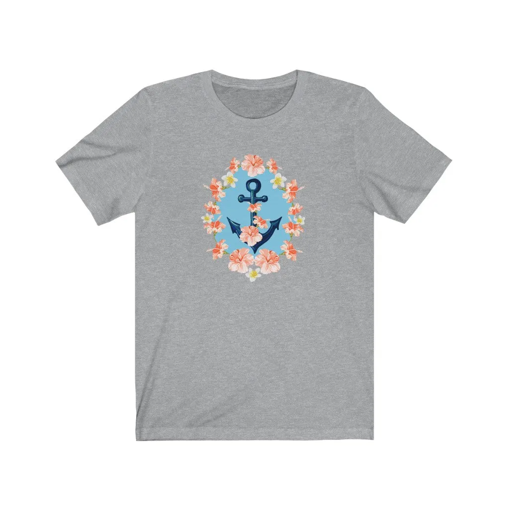 Floral Anchor Unisex Tee sold by Always Stylish Mama product image thumbnail 3