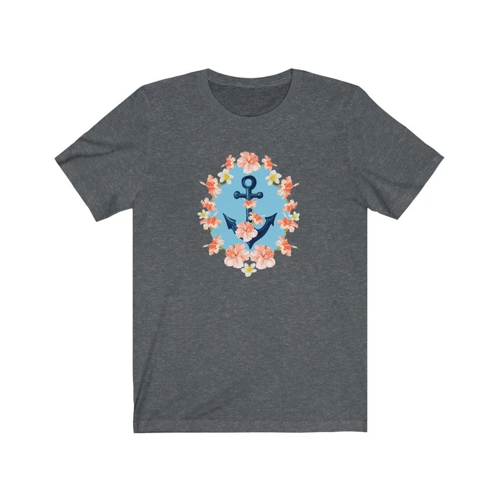 Floral Anchor Unisex Tee sold by Always Stylish Mama product image thumbnail 4