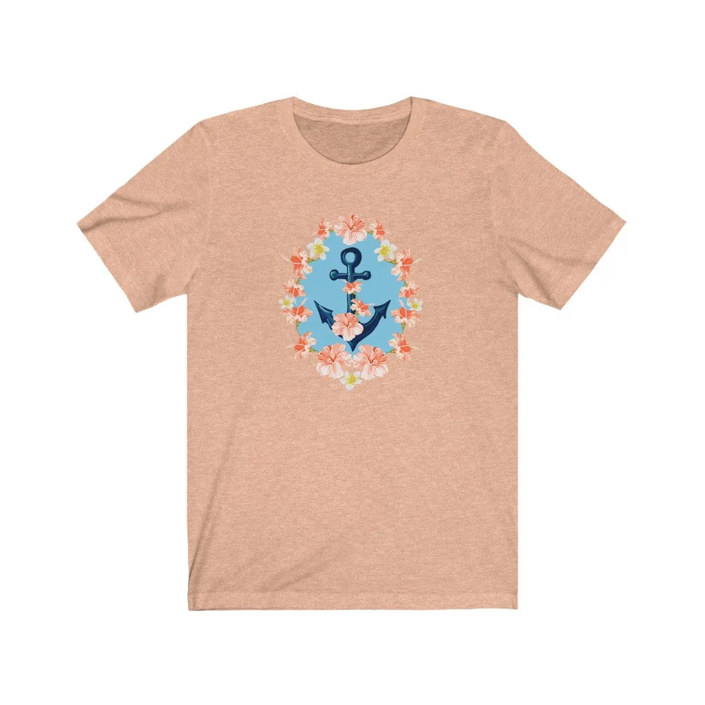 Floral Anchor Unisex Tee sold by Always Stylish Mama product image thumbnail 2