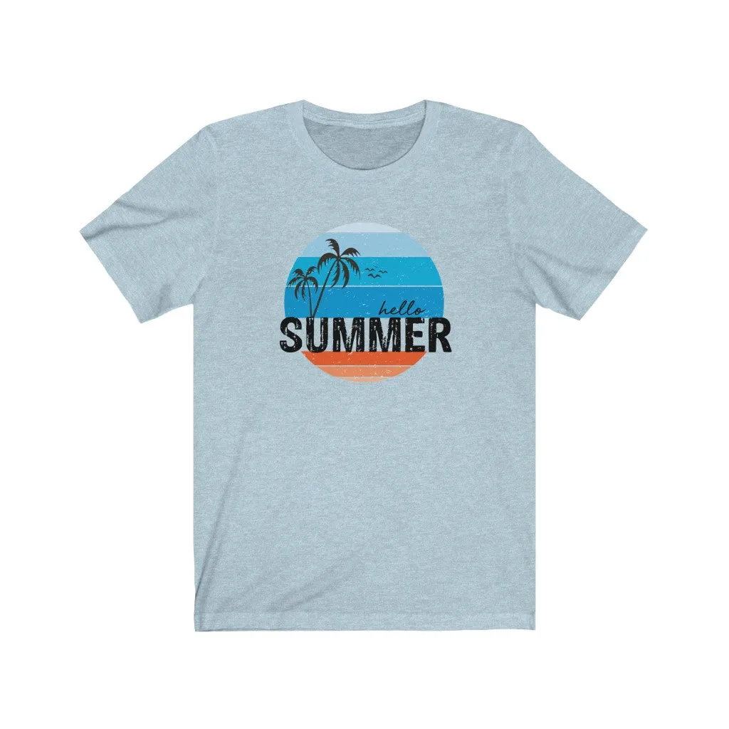 Hello Summer Distressed Unisex Tee sold by Always Stylish Mama product image thumbnail 3